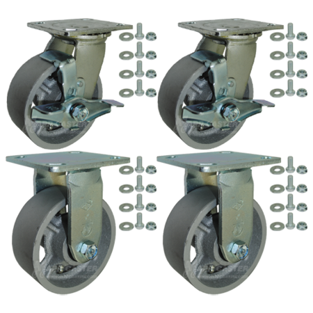 MAPP CASTER Tool Box and Job Box Casters, 5" Steel Wheel Casters, 4800# Cap. 146CIRB520-TOOLBOX